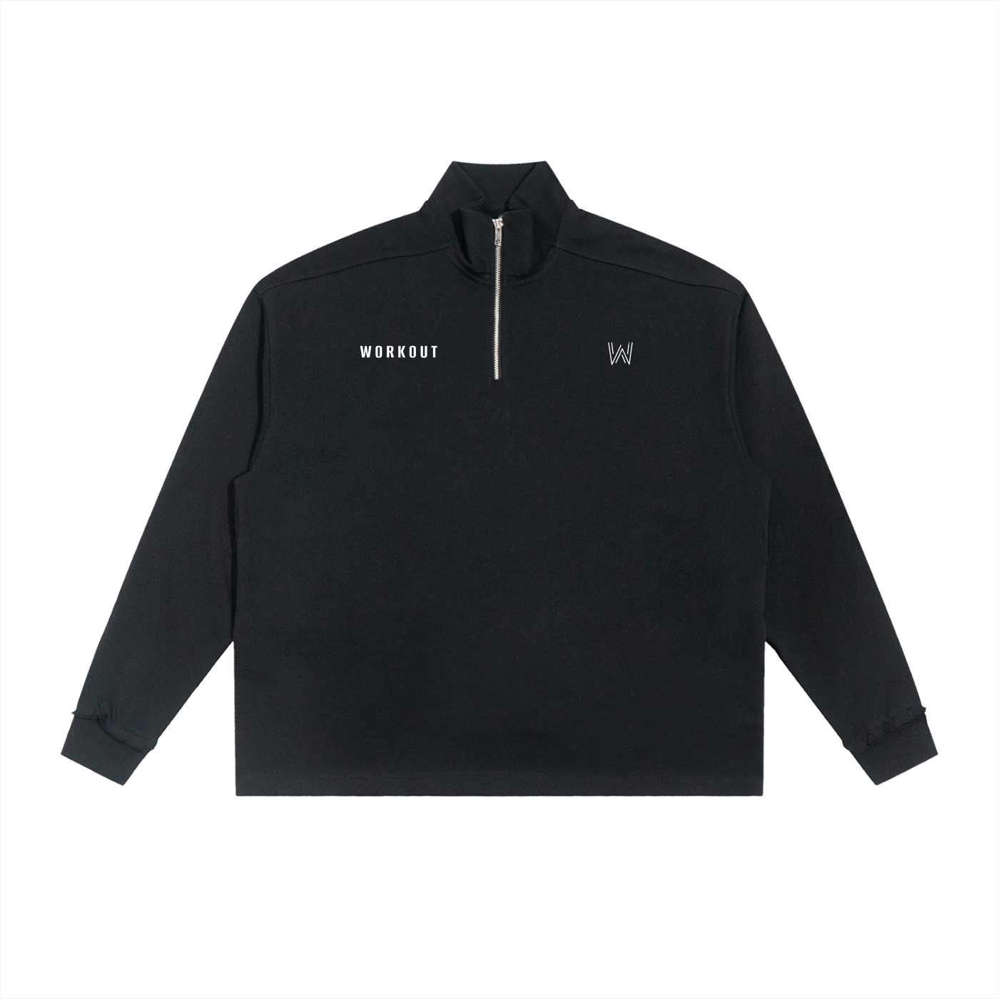 Half-Zip Rolled Edge Fleece Sweatshirt