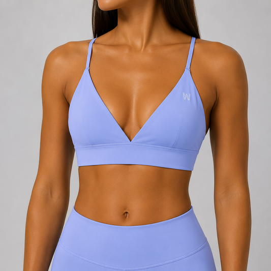 Cropped V-Neck Sports Bra