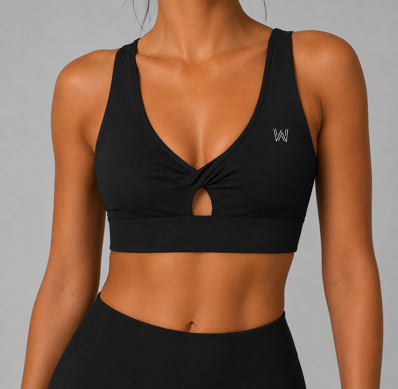 Women's Twist Front V-Neck Sports Bra
